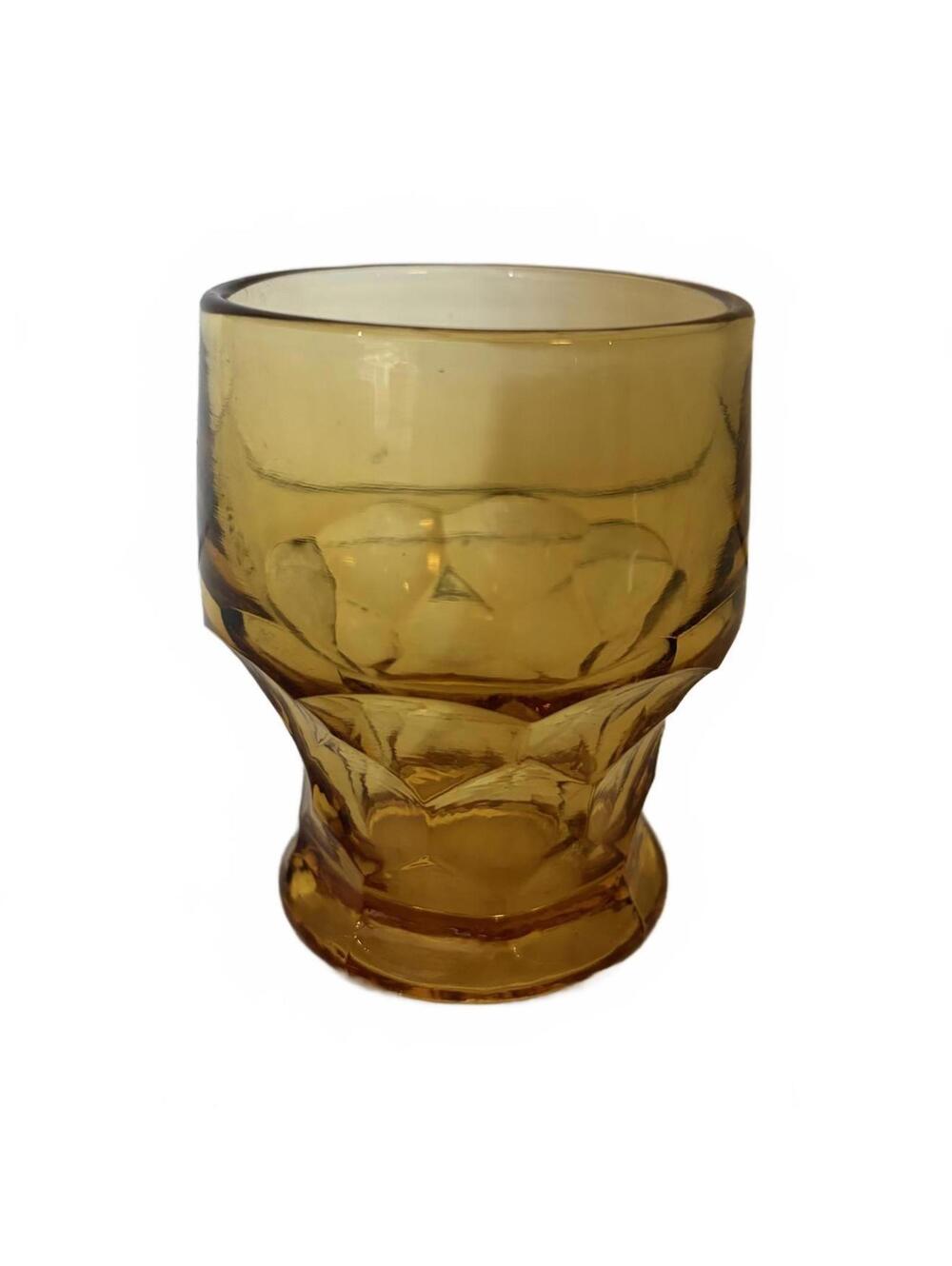 Set of 6 vintage amber glass tumblers in the Georgian pattern - Picture 3 of 8